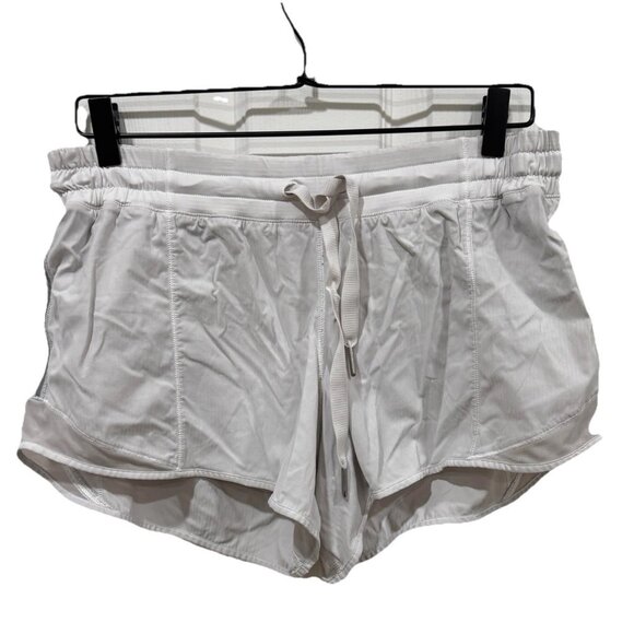Lululemon‎ Hotty Hot Short 4" Womens 8 White Low Rise Lined Gym Running Exercise - Picture 1 of 10